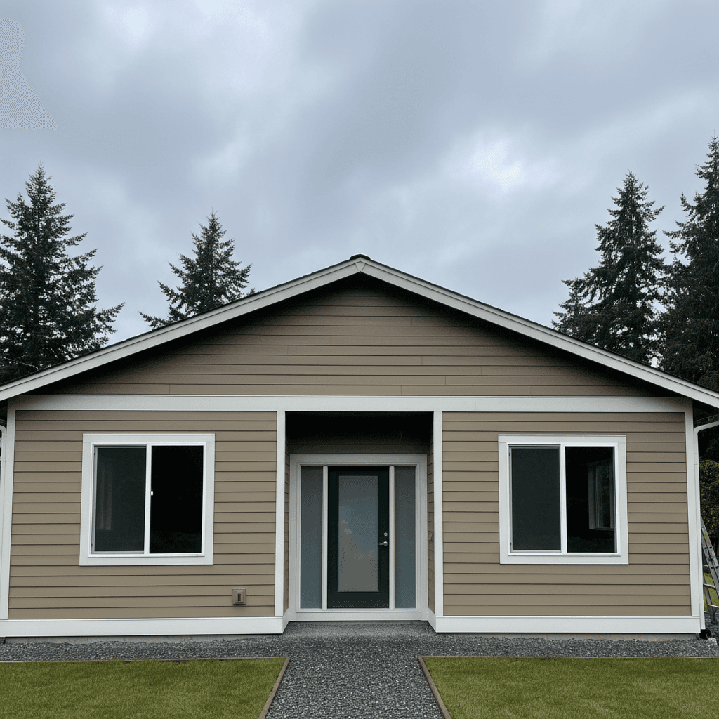 Freshly painted house exterior with clean trim
